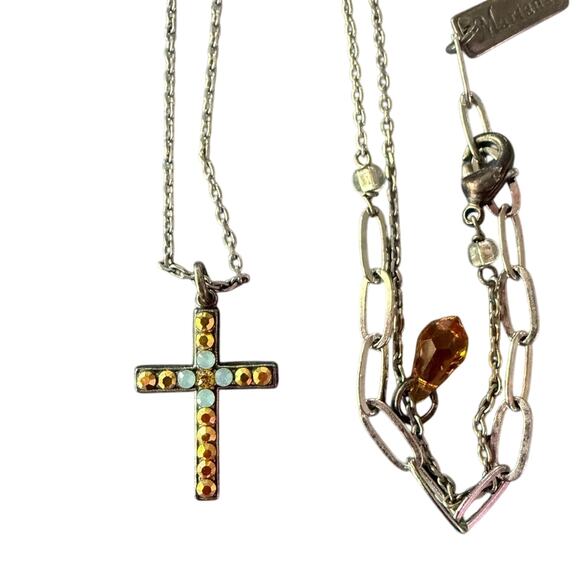 Mariana Crystal Cross Pendant Necklace - Picture 1 of 7